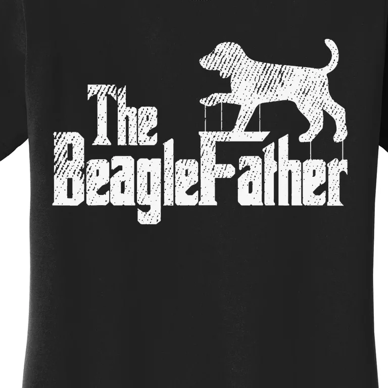 Beagle Dad Dog Father Funny Doggie Puppy Pun Daddy Dada Pops Women's T-Shirt