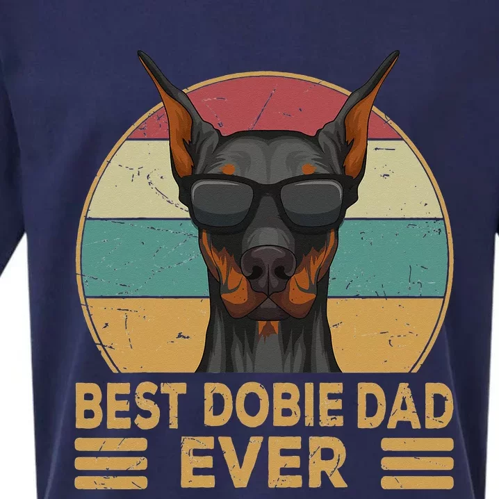 Best Dobie Dad Ever Doberman Dog Owner Sueded Cloud Jersey T-Shirt