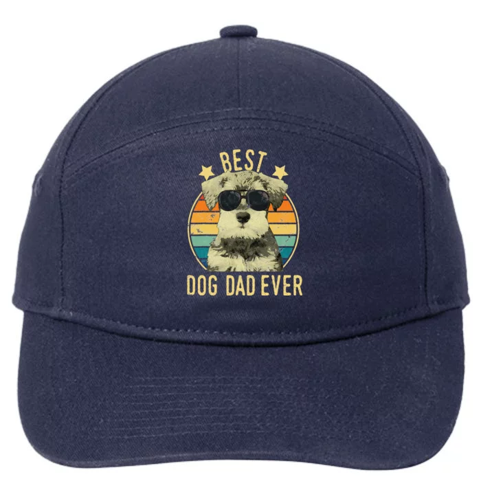 Best Dog Dad Ever Miniature Schnauzer Fathers Day Gift 7-Panel Snapback Hat