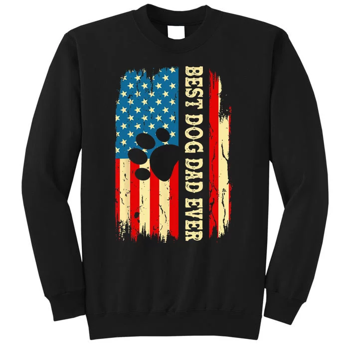 Best Dog Dad Ever Us American Flag Fathers Day Dog Dad Sweatshirt