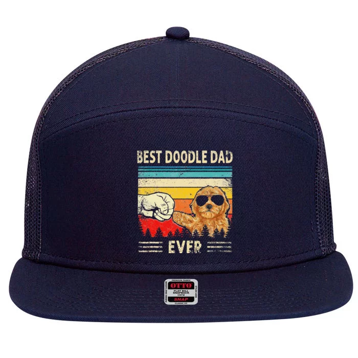 Best Doodle Dad Ever Goldendoodle Dog Dad Gift Fathers Day 7 Panel Mesh Trucker Snapback Hat