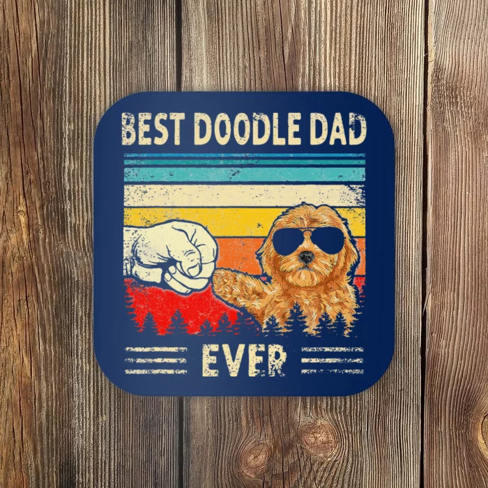 Best Doodle Dad Ever Goldendoodle Dog Dad Gift Fathers Day Coaster