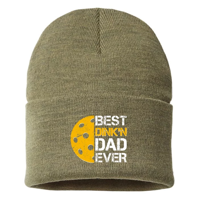 Best Dinkn Dad Ever Pickle Ball Sustainable Knit Beanie