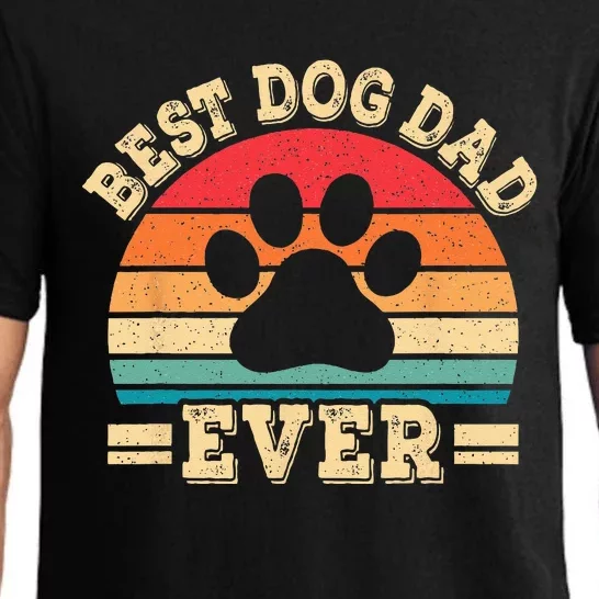 Best Dog Dad Ever Funny Dog Paw Daddy Father Retro Dog Lover Pajama Set