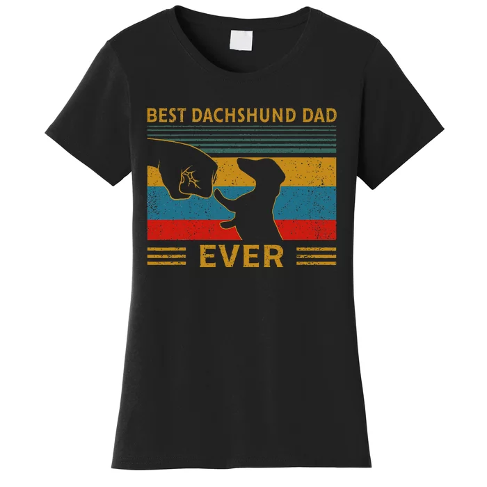 Best Dachshund Dad Ever Funny Weiner Dog Gifts Women's T-Shirt