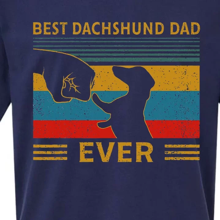 Best Dachshund Dad Ever Funny Weiner Dog Gifts Sueded Cloud Jersey T-Shirt