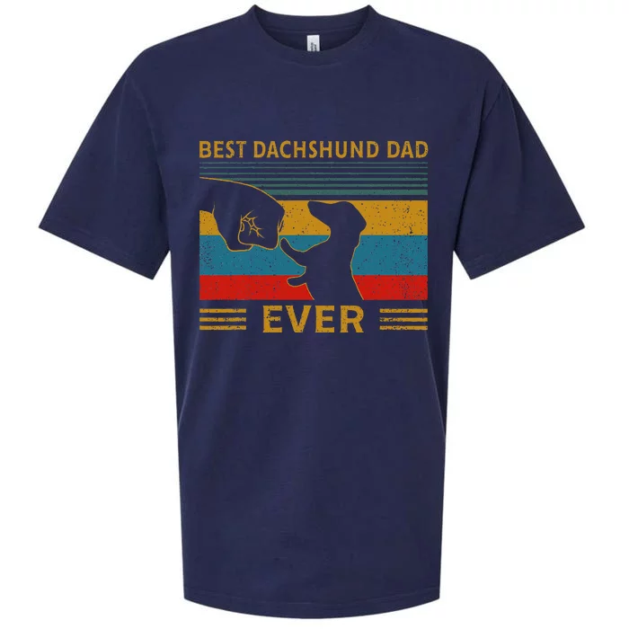 Best Dachshund Dad Ever Funny Weiner Dog Gifts Sueded Cloud Jersey T-Shirt