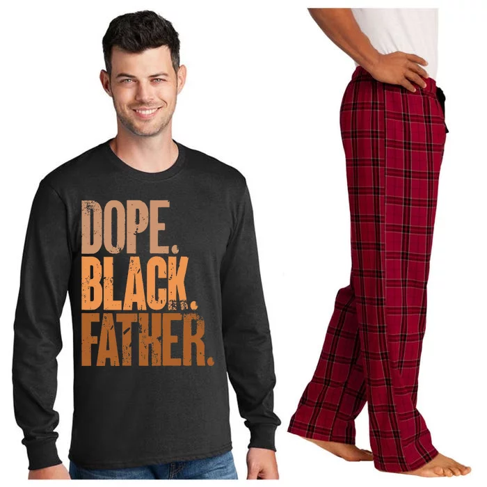 Black Dad Dope Black Father Fathers Day Long Sleeve Pajama Set