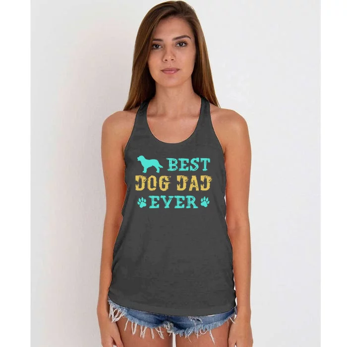 Best Dog Dad Ever Funny Dog Dad Ever Women's Knotted Racerback Tank