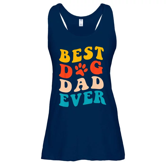 Best Dog Dad Ever Fathers Day Dog Dad Retro Vintage Ladies Essential Flowy Tank