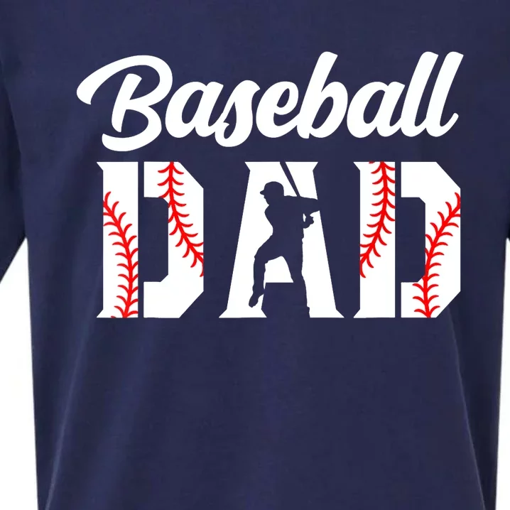 Baseball Dad - Dad Baseball Sueded Cloud Jersey T-Shirt