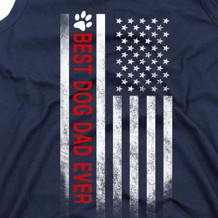 Best Dog Dad Ever American Flag Gift For Best Father Tank Top