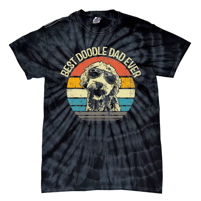 Best Doodle Dad Ever Funny Goldendoodle Dad Vintage Gifts Tie-Dye T-Shirt