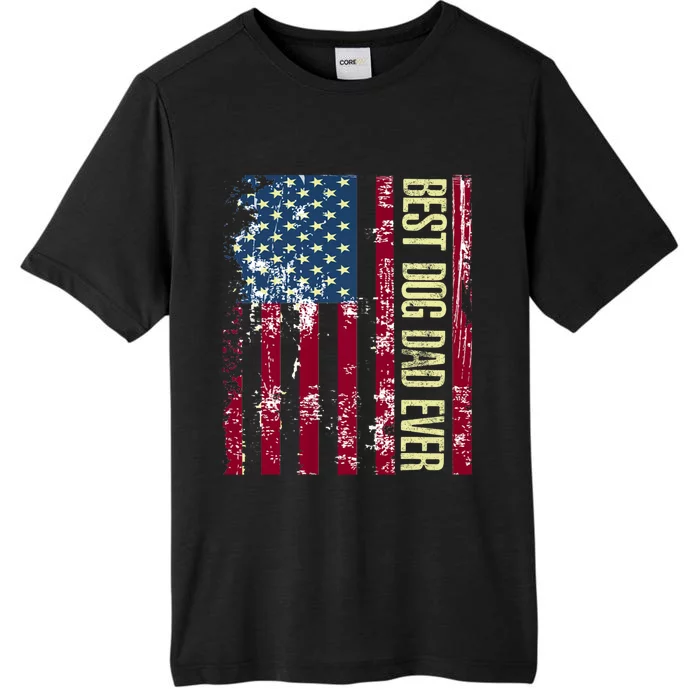 Best Dog Dad Ever Gift American Flag Fathers Day ChromaSoft Performance T-Shirt