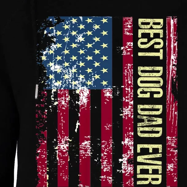 Best Dog Dad Ever Gift American Flag Fathers Day Womens Funnel Neck Pullover Hood