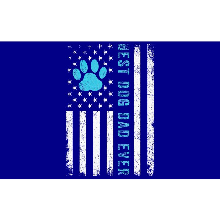 Best Dog Dad Ever US American Flag Puppy Lover Paw Bumper Sticker