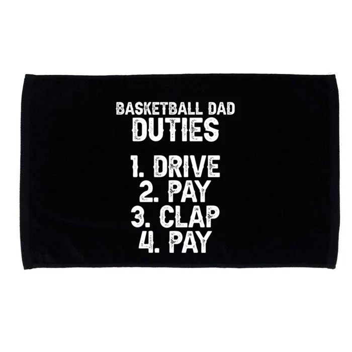 Basketball Dad Duties Dad Of A Basketball Player Father Cute Gift Microfiber Hand Towel