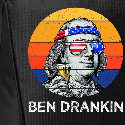 Ben Drankin Drinking Funny 4th Of July USA Merica America City Backpack