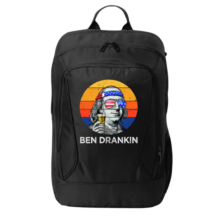 Ben Drankin Drinking Funny 4th Of July USA Merica America City Backpack