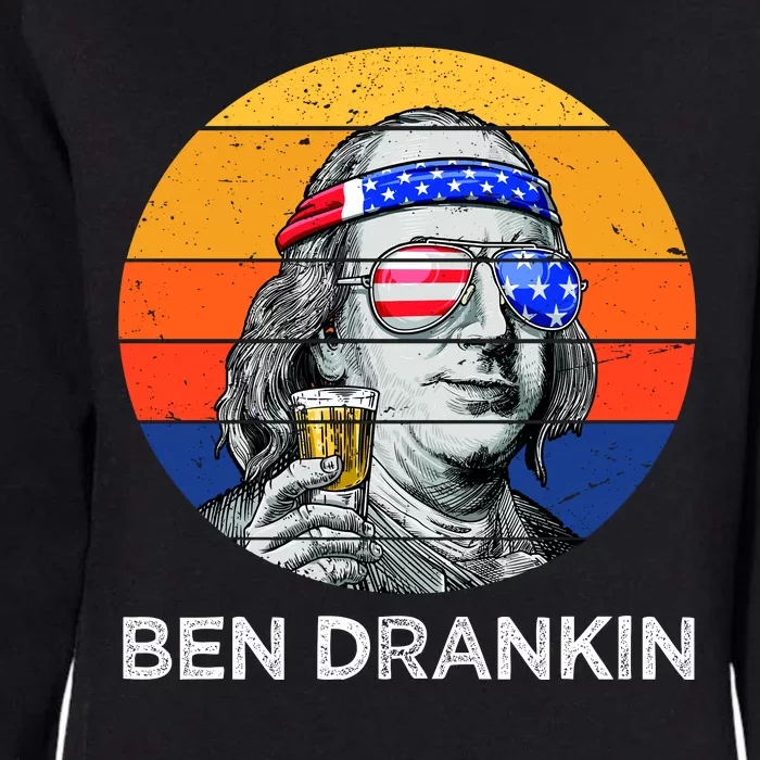 Ben Drankin Drinking Funny 4th Of July USA Merica America Womens California Wash Sweatshirt