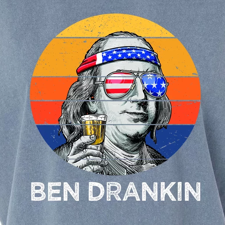 Ben Drankin Drinking Funny 4th Of July USA Merica America Garment-Dyed Women's Muscle Tee