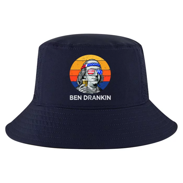 Ben Drankin Drinking Funny 4th Of July USA Merica America Cool Comfort Performance Bucket Hat