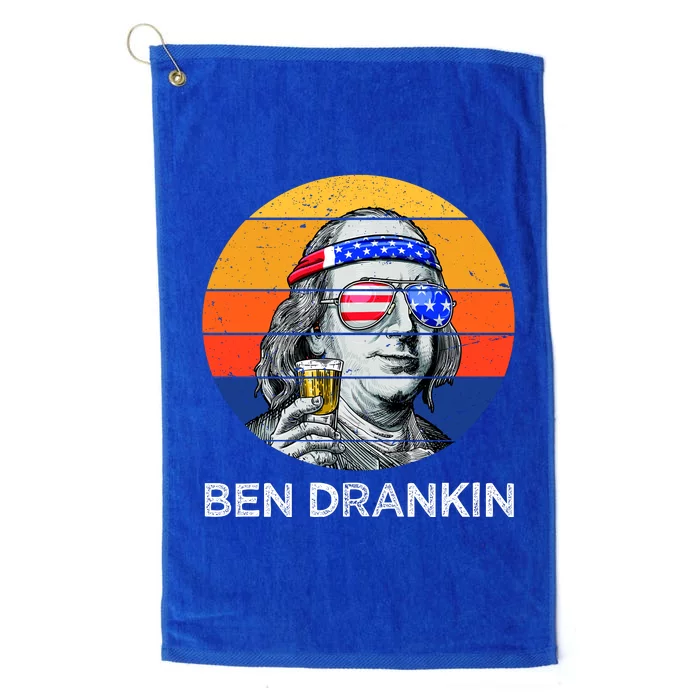 Ben Drankin Drinking Funny 4th Of July USA Merica America Platinum Collection Golf Towel