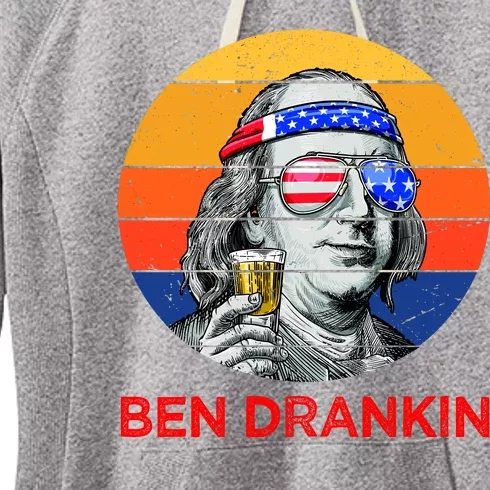 Ben Drankin Drinking Funny 4th Of July USA Merica America Women's Fleece Hoodie