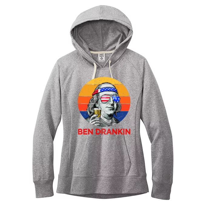 Ben Drankin Drinking Funny 4th Of July USA Merica America Women's Fleece Hoodie