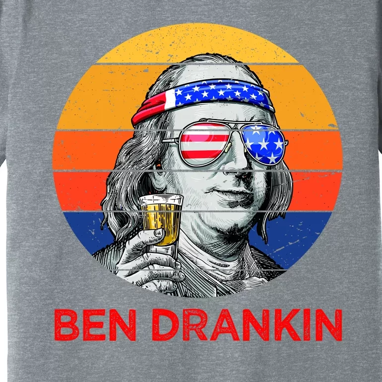 Ben Drankin Drinking Funny 4th Of July USA Merica America Premium T-Shirt