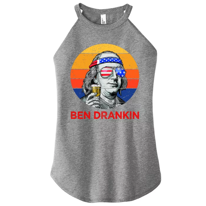 Ben Drankin Drinking Funny 4th Of July USA Merica America Women’s Perfect Tri Rocker Tank