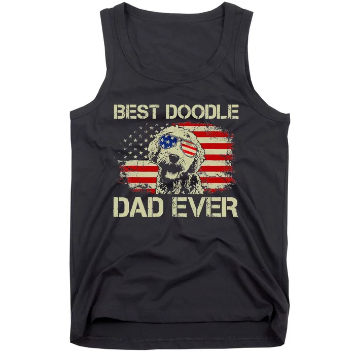 Best Doodle Dad Ever Goldendoodle 4th Of July Gift Tank Top