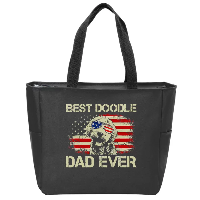 Best Doodle Dad Ever Goldendoodle 4th Of July Gift Zip Tote Bag