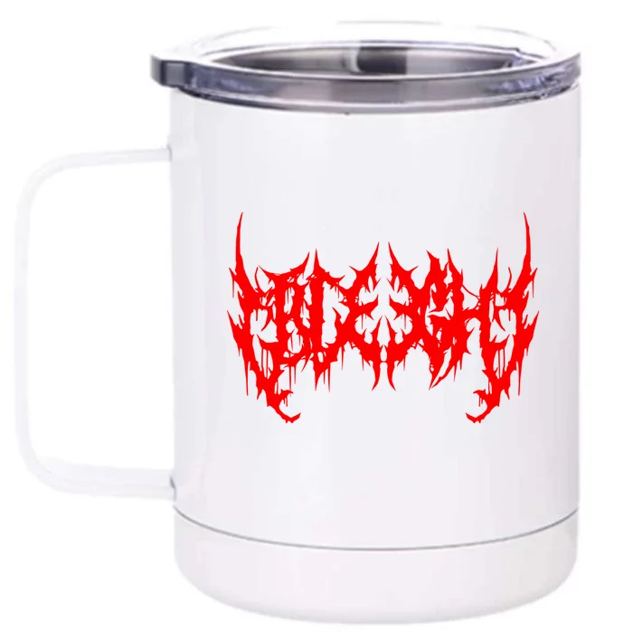 Blegh Deathcore Djent Front & Back 12oz Stainless Steel Tumbler Cup