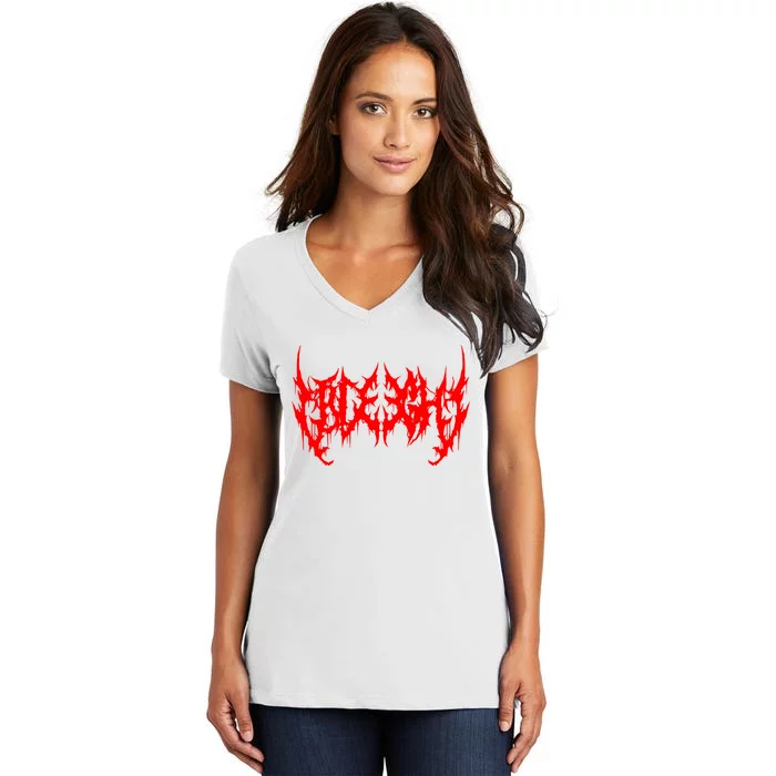 Blegh Deathcore Djent Women's V-Neck T-Shirt