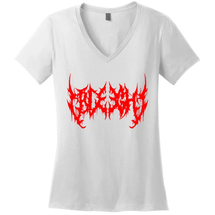 Blegh Deathcore Djent Women's V-Neck T-Shirt