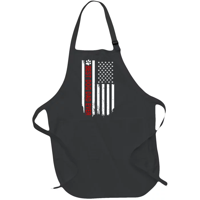 Best Dog Dad Ever American Flag Gift For Best Father Day Gifts Full-Length Apron With Pocket