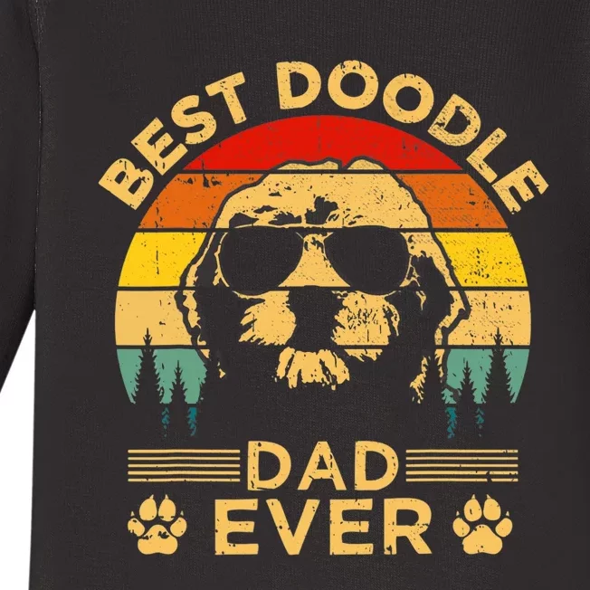 Best Doodle Dad Ever Fathers Day Funny Goldendoodle Dog Gift Baby Long Sleeve Bodysuit