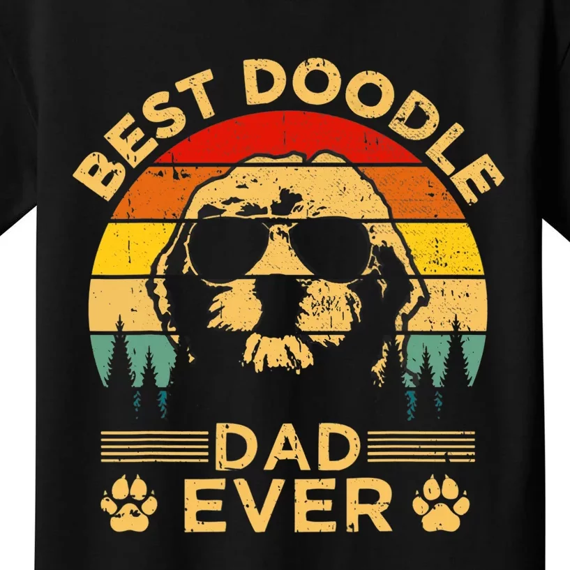 Best Doodle Dad Ever Fathers Day Funny Goldendoodle Dog Gift Kids T-Shirt