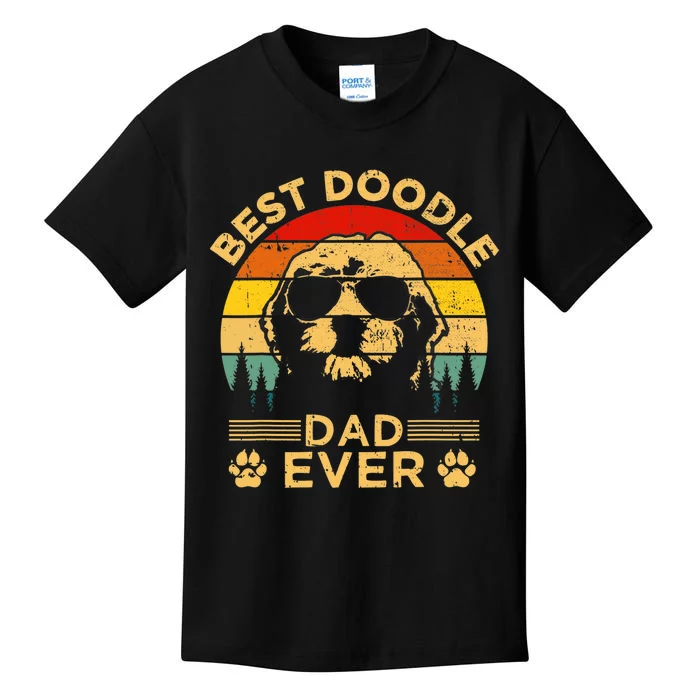 Best Doodle Dad Ever Fathers Day Funny Goldendoodle Dog Gift Kids T-Shirt