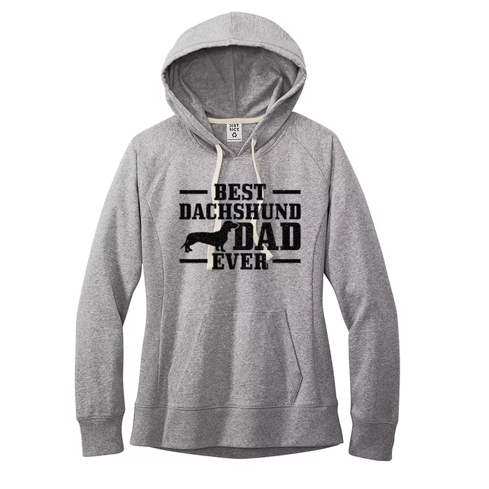 Best Dachshund Dad Ever Wiener Dog Owner Vintage Dachshund Women's Fleece Hoodie