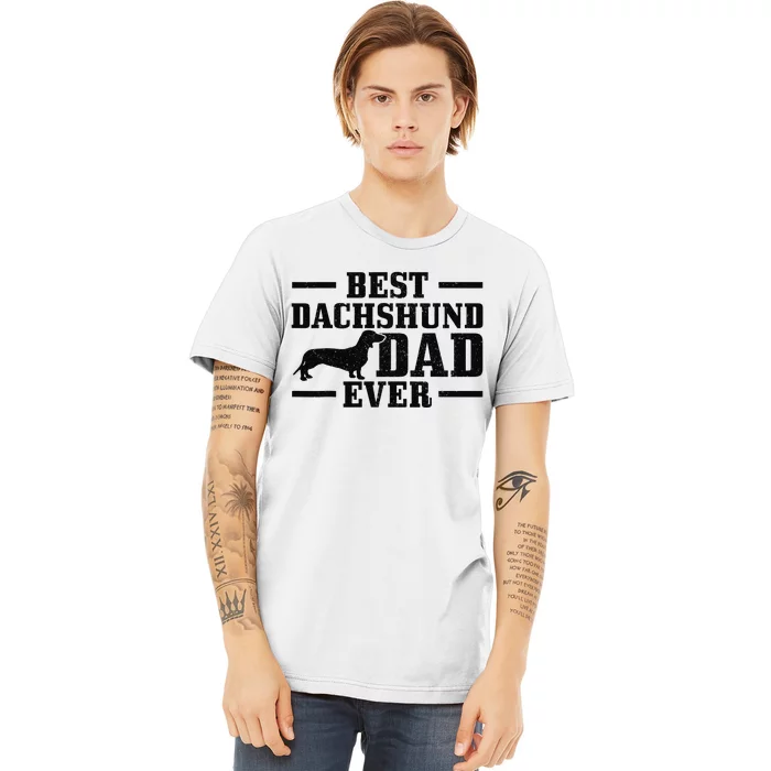 Best Dachshund Dad Ever Wiener Dog Owner Vintage Dachshund Premium T-Shirt