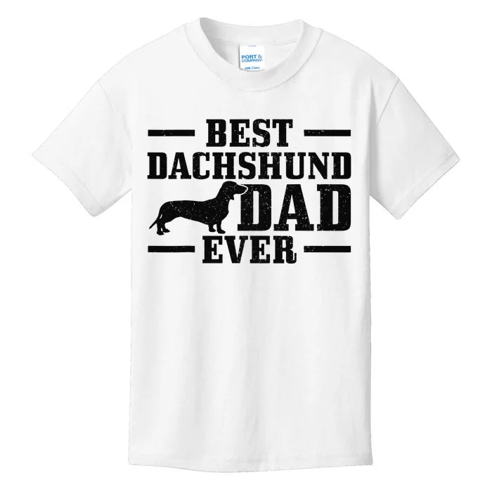 Best Dachshund Dad Ever Wiener Dog Owner Vintage Dachshund Kids T-Shirt