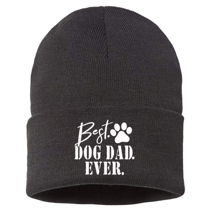 Best Dog Dad Ever Father's Day Sustainable Knit Beanie