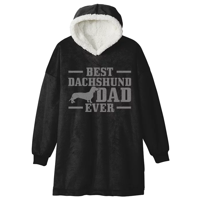 Best Dachshund Dad Ever Funny Dog Owner Vintage Wiener Dog Hooded Wearable Blanket