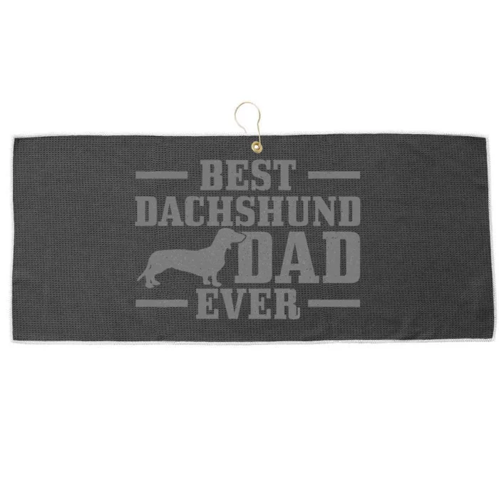 Best Dachshund Dad Ever Funny Dog Owner Vintage Wiener Dog Large Microfiber Waffle Golf Towel