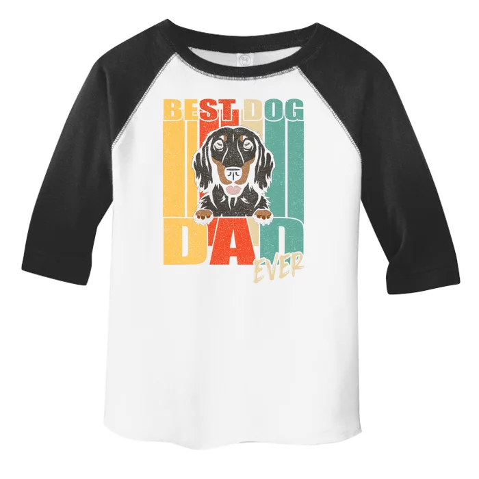 Best Dog Dad Ever Black And Tan Longhaired Dachshund Lover Meaningful Gift Toddler Fine Jersey T-Shirt