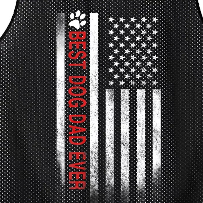 Best Dog Dad Ever American Flag Mesh Reversible Basketball Jersey Tank