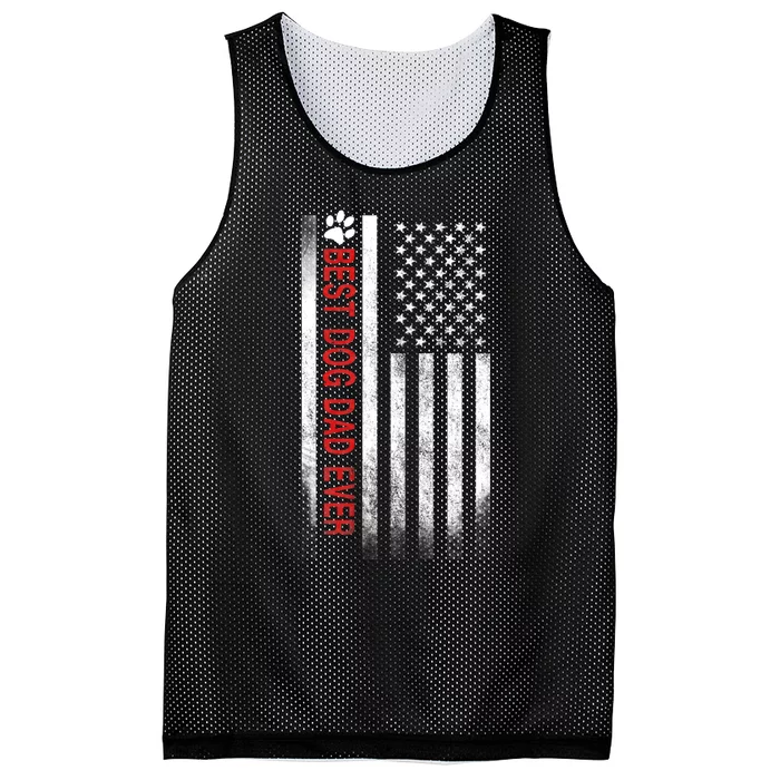 Best Dog Dad Ever American Flag Mesh Reversible Basketball Jersey Tank