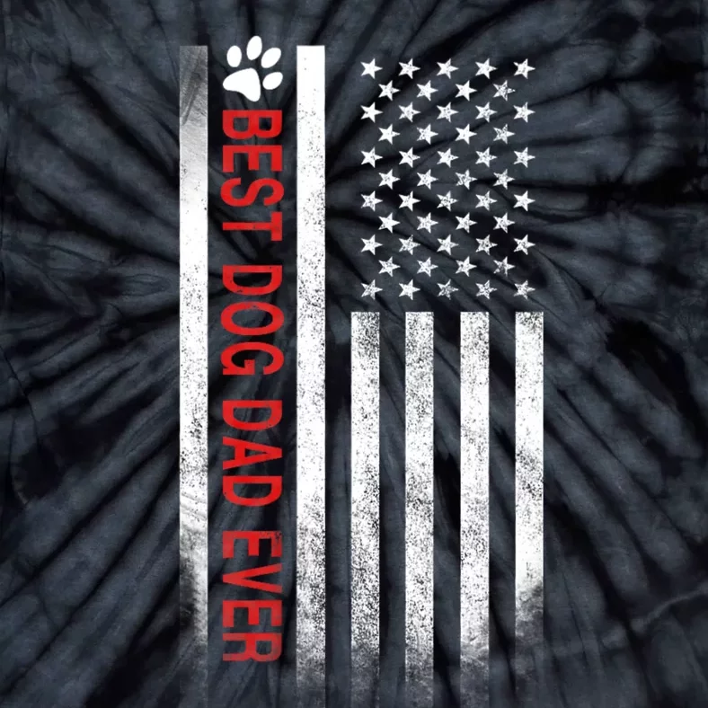 Best Dog Dad Ever American Flag Tie-Dye T-Shirt